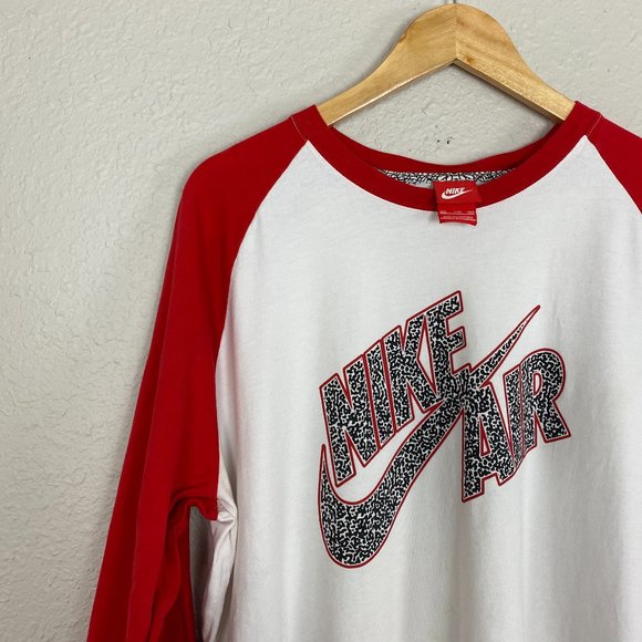 nike air red and white shirt